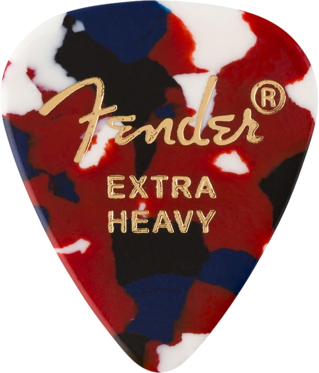 Fender 351 Vorm Plectrums Extra Zwaar Confetti Design Celluloid 12-Pack Set Van 12 Stuks