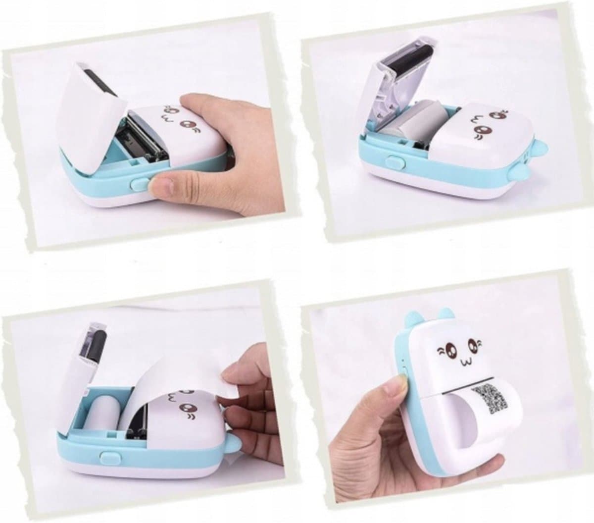 Ilso draagbare printer - pocket printer - thermische printer - mini printer voor mobiel - 11 rollen -oplaadbaar USB - blauw