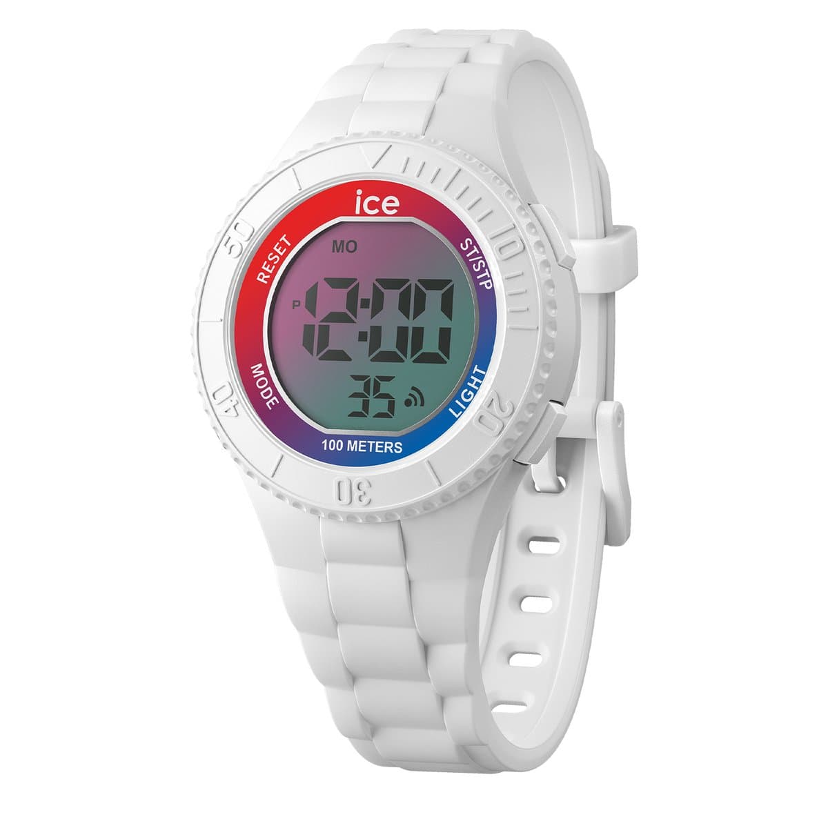 Ice Watch Ice Digit - Sunset Rainbow 021397 Horloge - Siliconen - Wit - Ø 34 mm