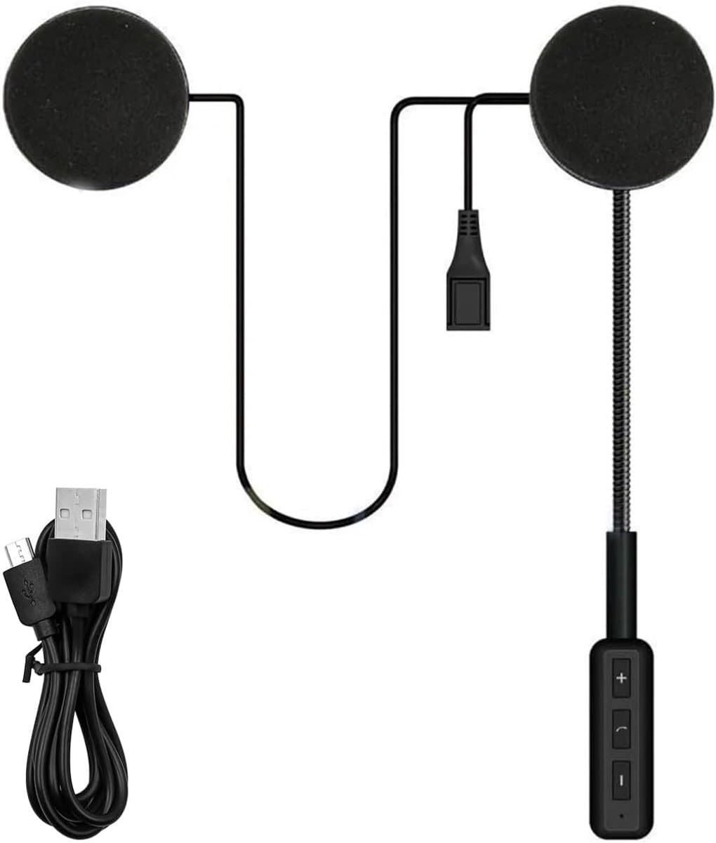Motorhelm Headset - Draadloze Oortjes - Veilig Bellen - Automatisch Antwoord - 20-30m Bereik - Zwart