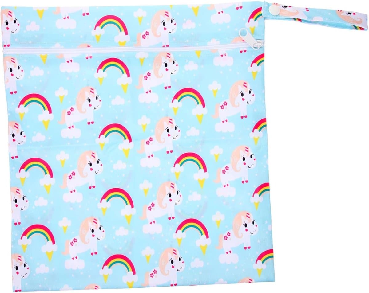Luieropbergzak - Natte droge tas - Reizen en dagelijks - Dubbele ritssluiting - 30x28 cm - Multi