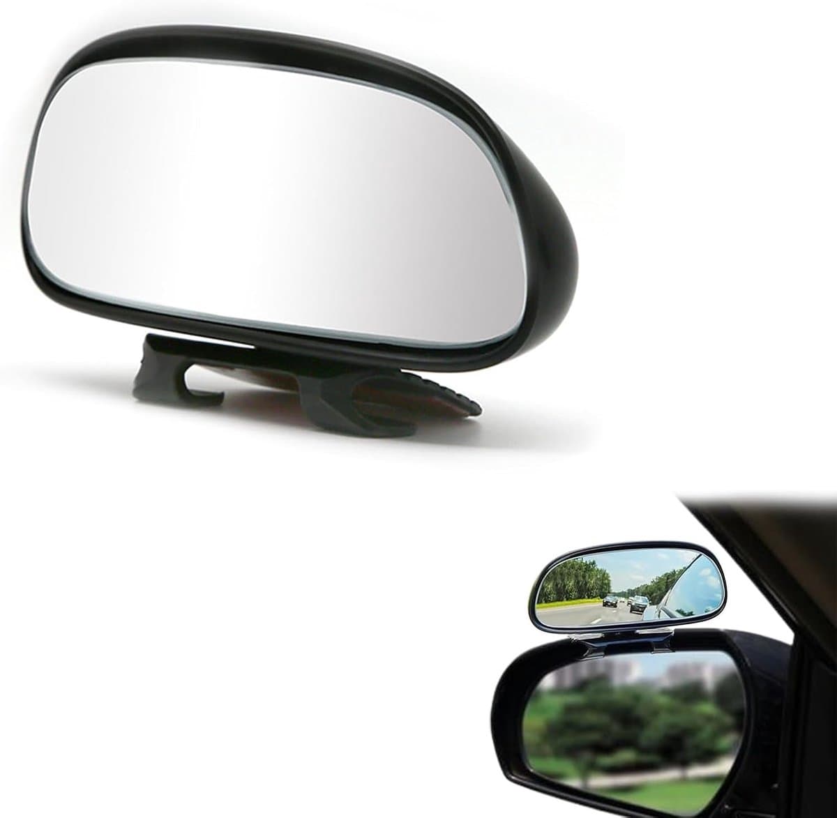 SnelShoppen - 360 Graden Spiegel Achteruitkijkspiegel Buiten Spiegels Convex Spiegel Gadget Auto Verstelbaar voor Docenten Vrachtwagen SUV Alle Auto's