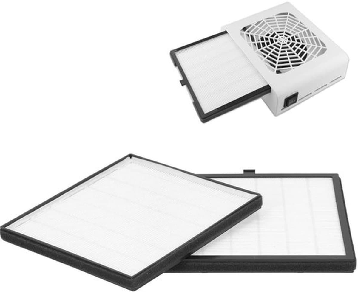 Nagelstofzuiger - Nagelstofafscheider - Efficiënte stofreductie - Afneembaar filter - Voor thuis en nagelsalon - 0,1 micron filter - Gesc...