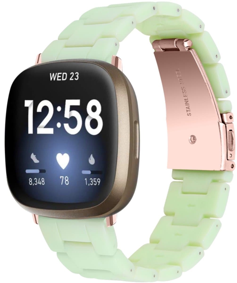 Voor Fitbit Versa 4 / Sense 2 universele horlogeband van hars (avocadogroen)