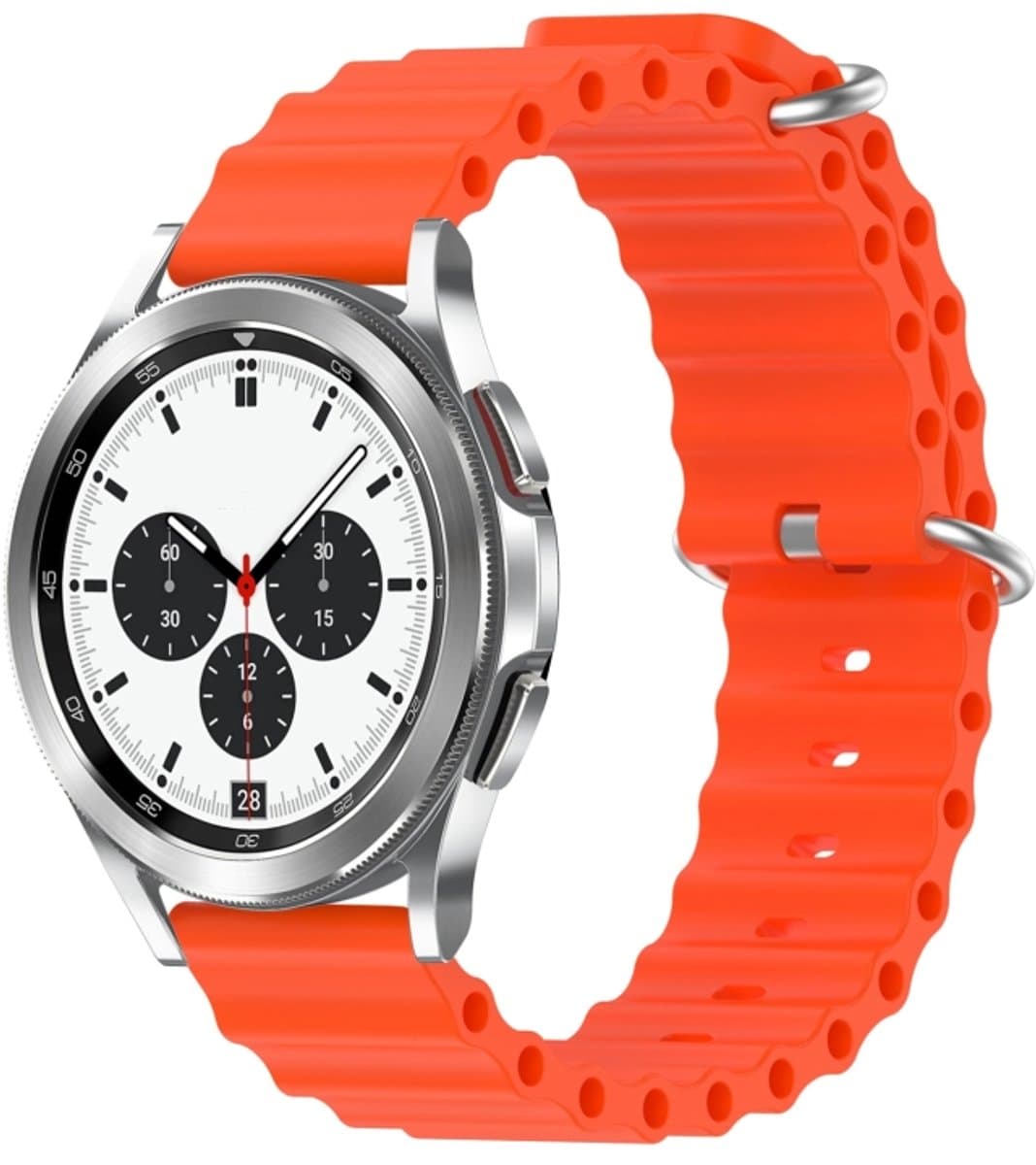 Voor Samsung Galaxy Watch 4 Classic 42mm 20mm Ocean Style siliconen effen kleur horlogeband (oranje)