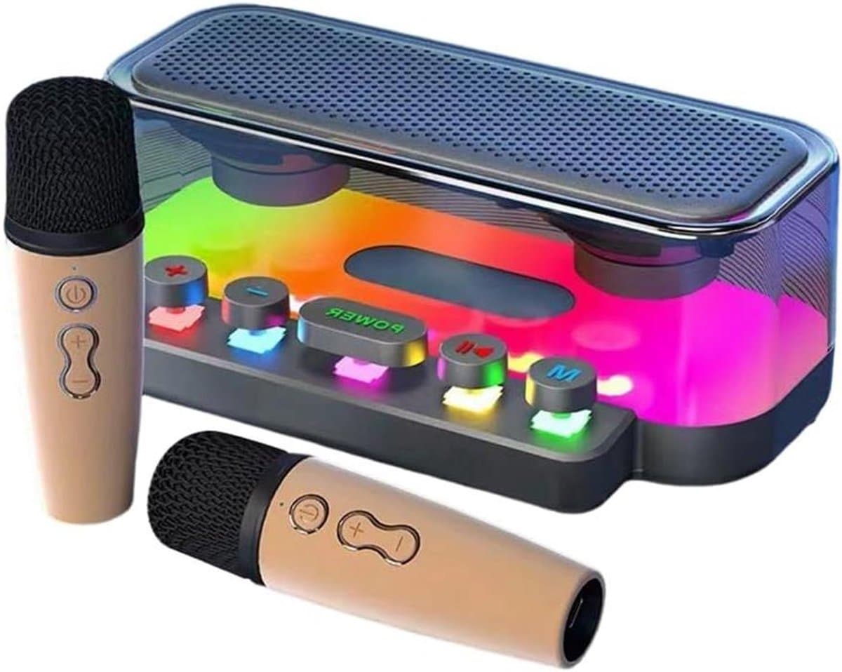 Draagbare Speaker Set - Draadloze Audio - Muziek Afspelen - Met Dubbele Microfoons - 23 x 16 x 6 cm