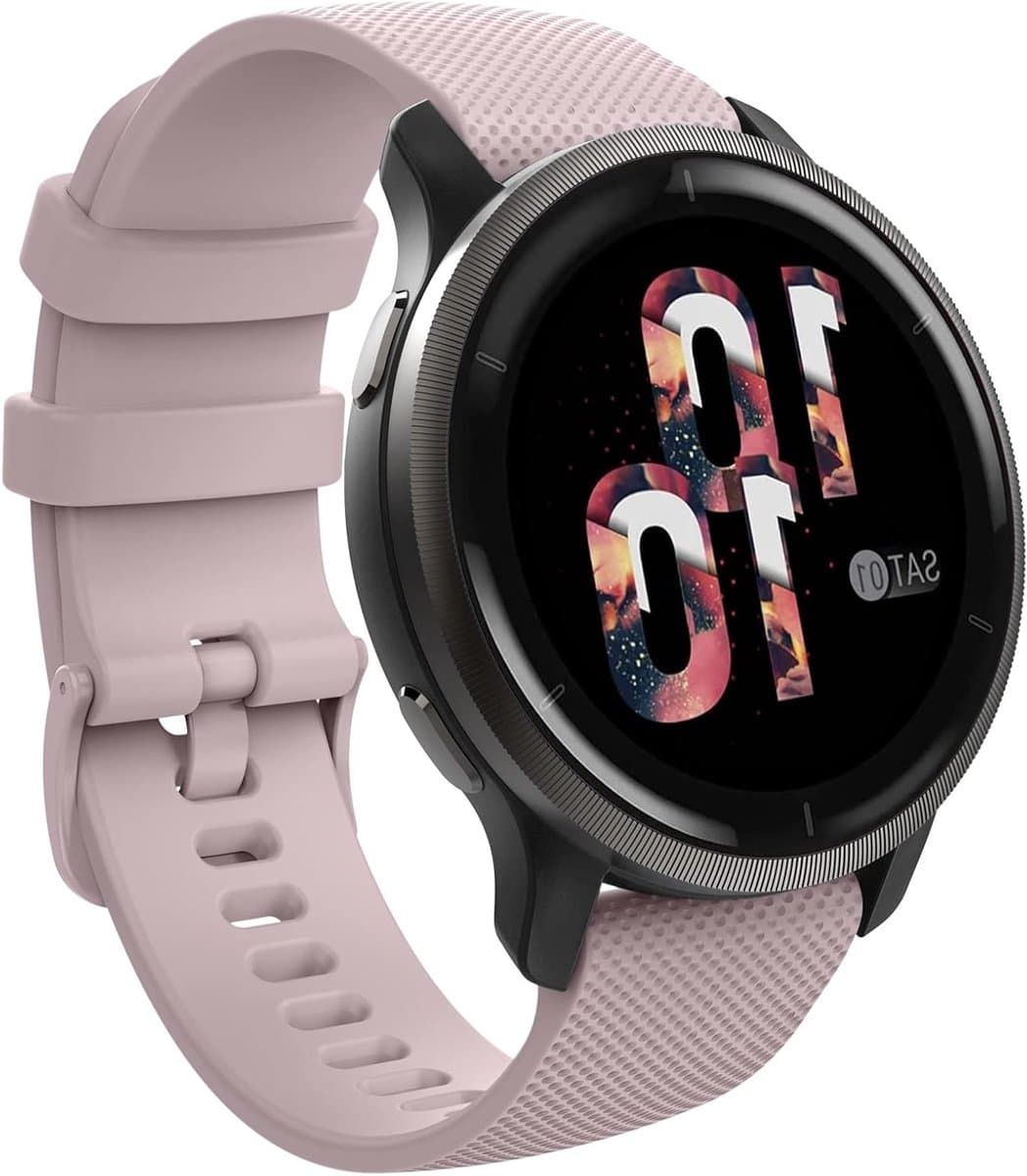 Zachte Siliconen Vervangband voor Garmin Vivoactive 4S, Forerunner 255S en Venu 3S - Sportieve Polsband in Roze, 18mm, Comfortabel en Duurzaam