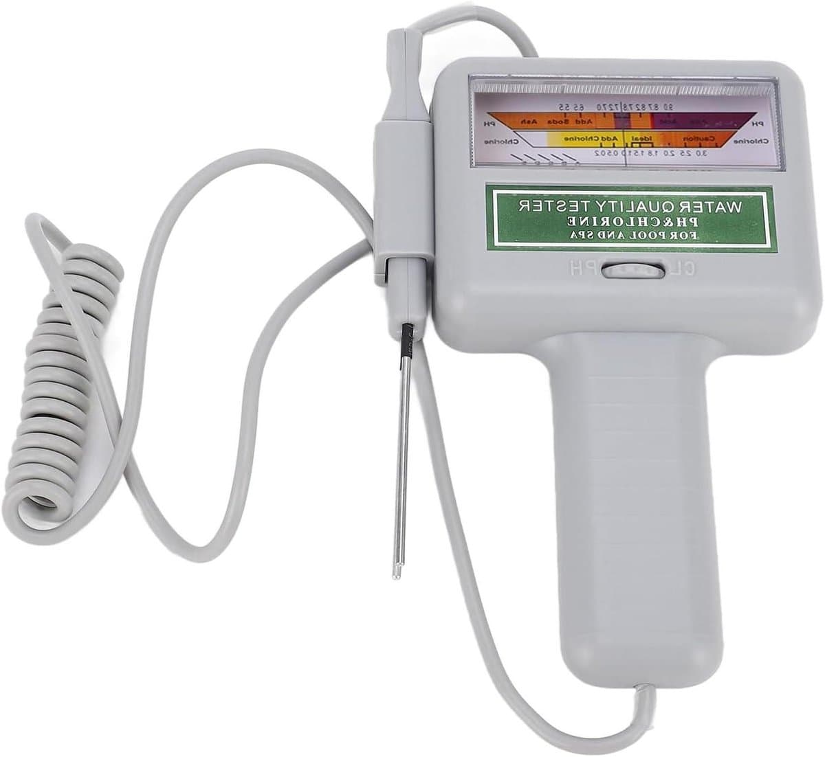 Draagbare Watertester - Waterkwaliteit Monitor - Zwembad Onderhoud - Dubbele Parameter Test - 18 x 11.6 x 3.1 cm - Grijs-wit