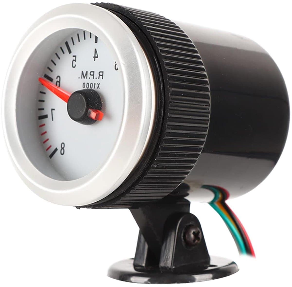 Toerenteller Benzinevoertuigen - Toerentalmeter RPM Meter - Motorprestaties Monitoren - Hoge Precisie Rode Wijzer - 52 mm - Wit