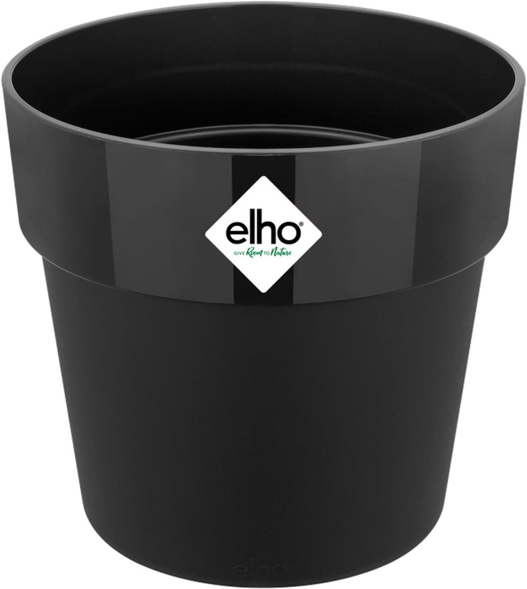 Elho B.for Original Rond 16 - Bloempot voor Binnen - 100% Gerecycled Plastic - Ø 15.9 x H 14.6 cm - Living black