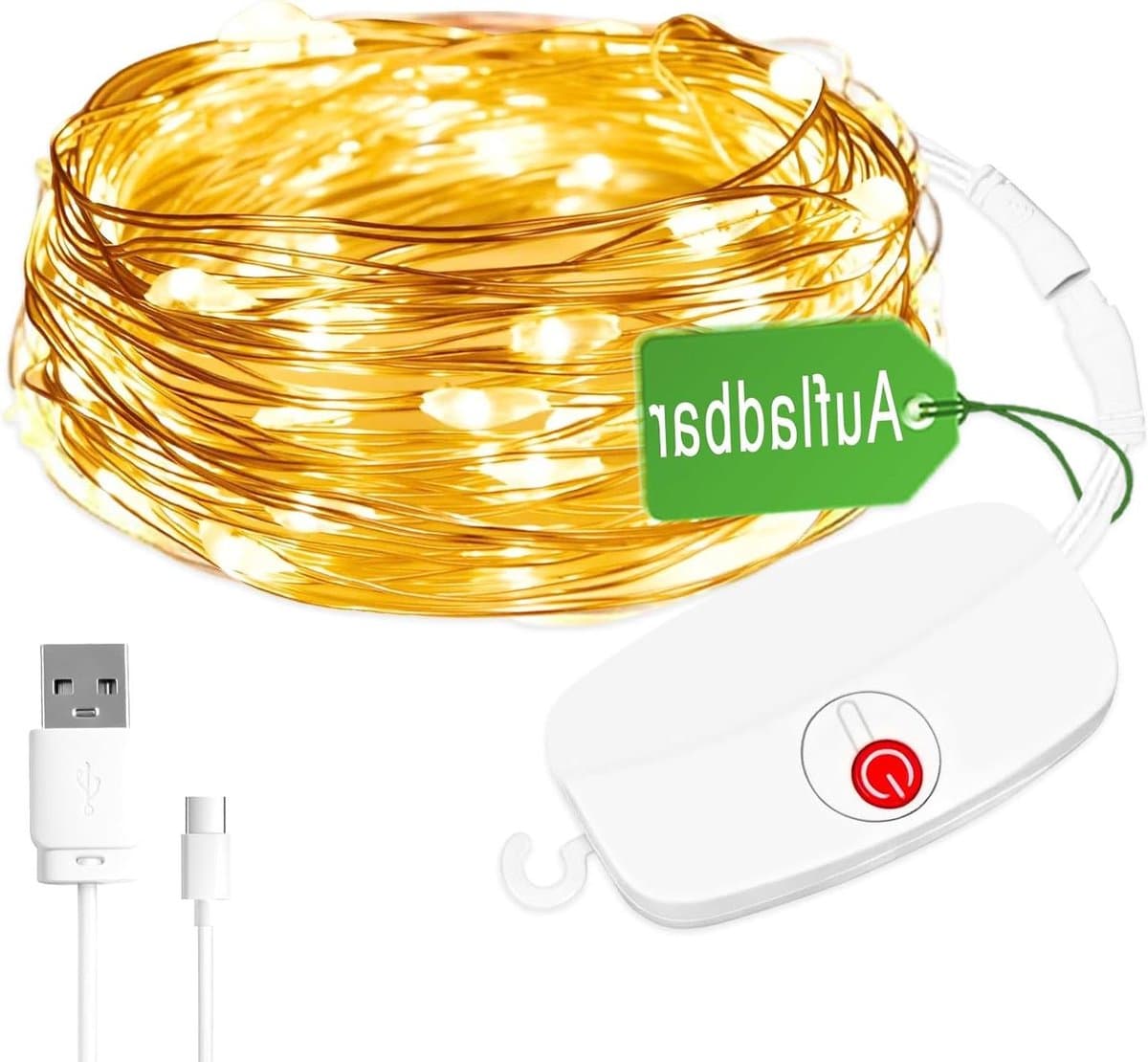 Mini Lichtketting - Oplaadbaar Lichtsnoer - Sfeervolle Decoratie - 8 Modi Timer - 5 Meter - Warmwit