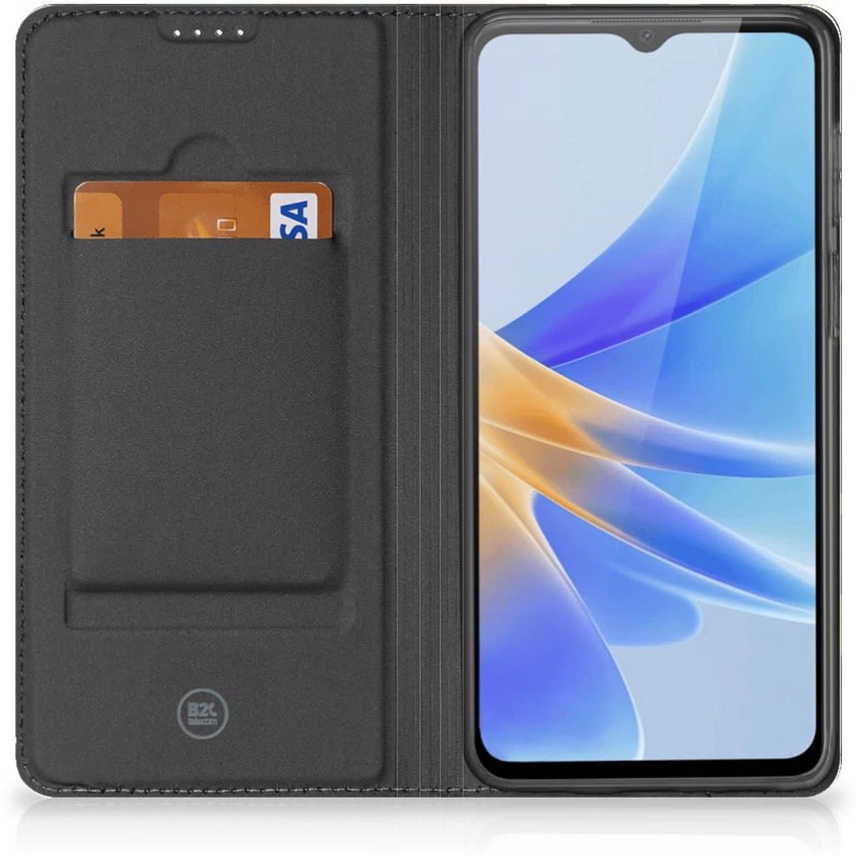 OPPO A17 Hoesje met Magneet Army Dark