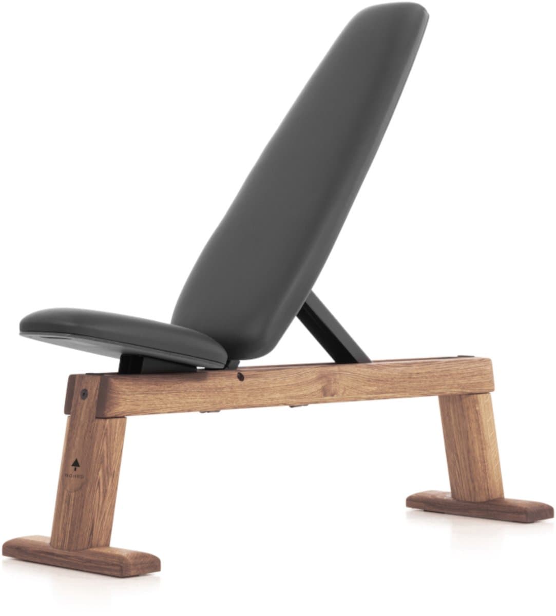 NOHRD WeightBench Halterbank Eiken Vintage kunstleer zwart