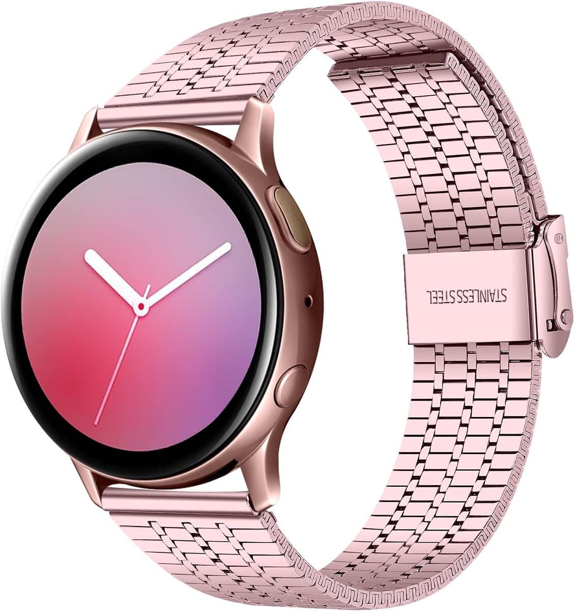 20mm Metaal Horlogeband - Compatibel met Samsung Galaxy Watch 3 41mm - Active 2 40mm/44mm - Huawei GT 3 42mm - Garmin Vivoactive 3