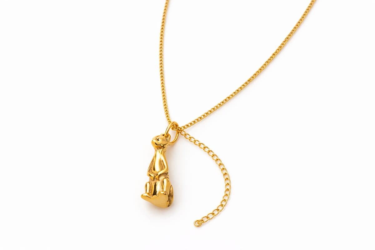 JP Family Jewelry - Deer Jewelry - Halsketting Dieren - RVS Verguld 18k - Stokstaartje