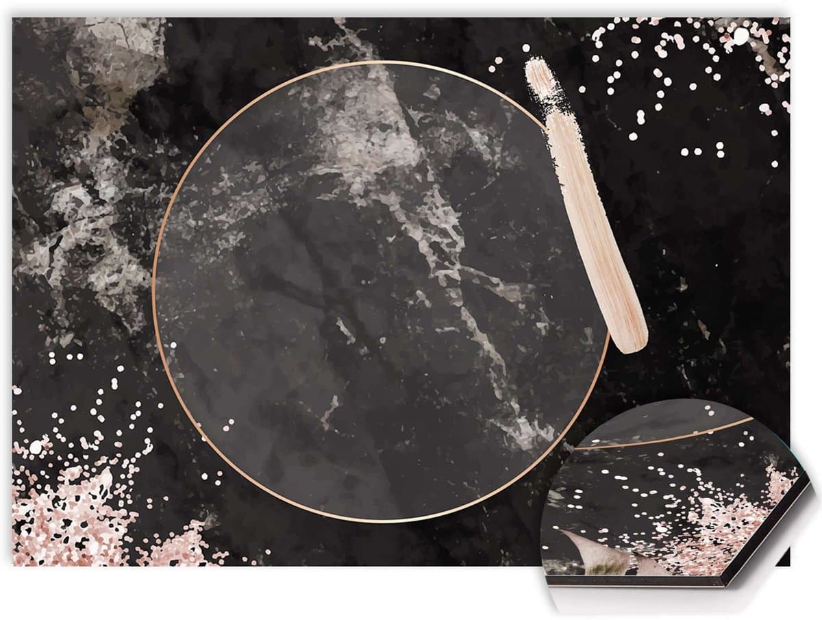 KitchenArt - Midnight Rose Spatscherm - 120x60 cm - Spatscherm Achterwand Keuken - Spatwand Keuken