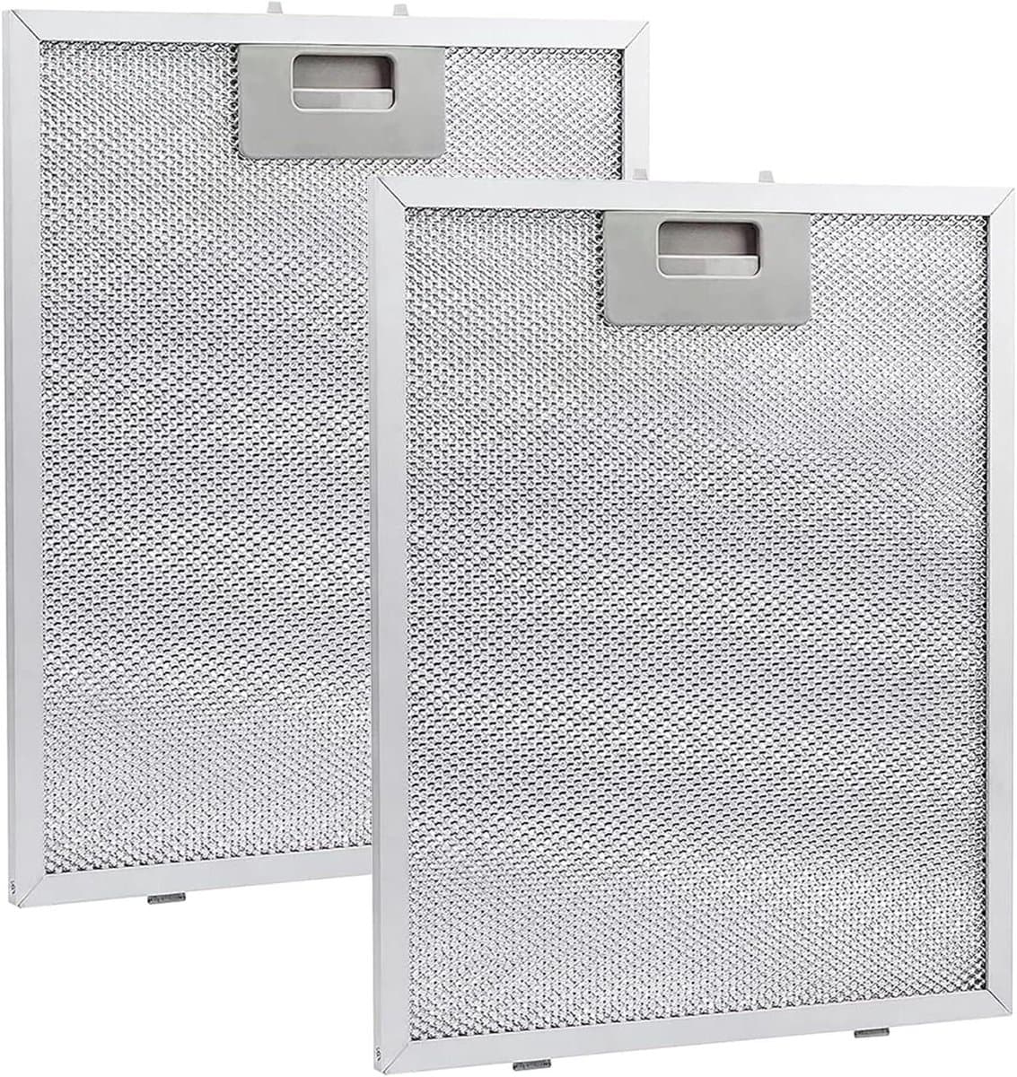 Allecta - Metalen Vetfilters 2 stuks - Universeel Afzuigkap Filter 320x260 mm - Voor Keukenafzuigkappen