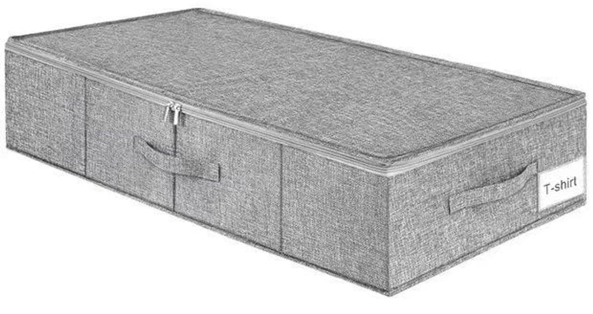 Opbergdoos Voor Onder Het Bed - Opbergbak Voor Schoenen Onder Het Bed - Geschikt Voor Kleding En Dekens - 1 Stuks - Voor Lage Bedden Zwart