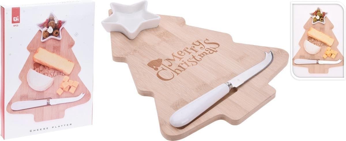 Koopman Kaasplateau met kom en mes - Kerstboomontwerp, 35 cm