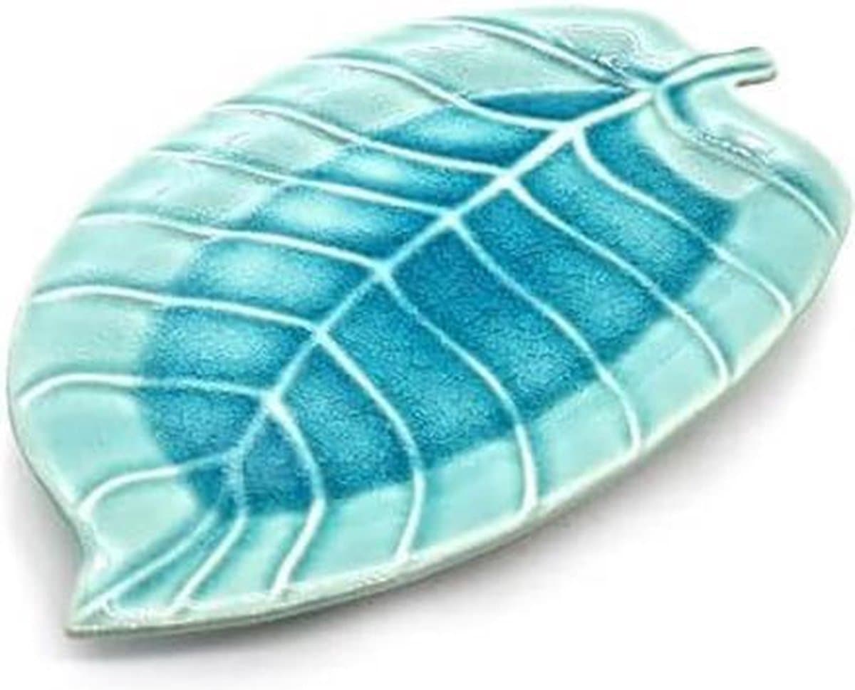 Presenteerschaal - Bladvormige schaal Turquoise 21 cm (4 stuks)