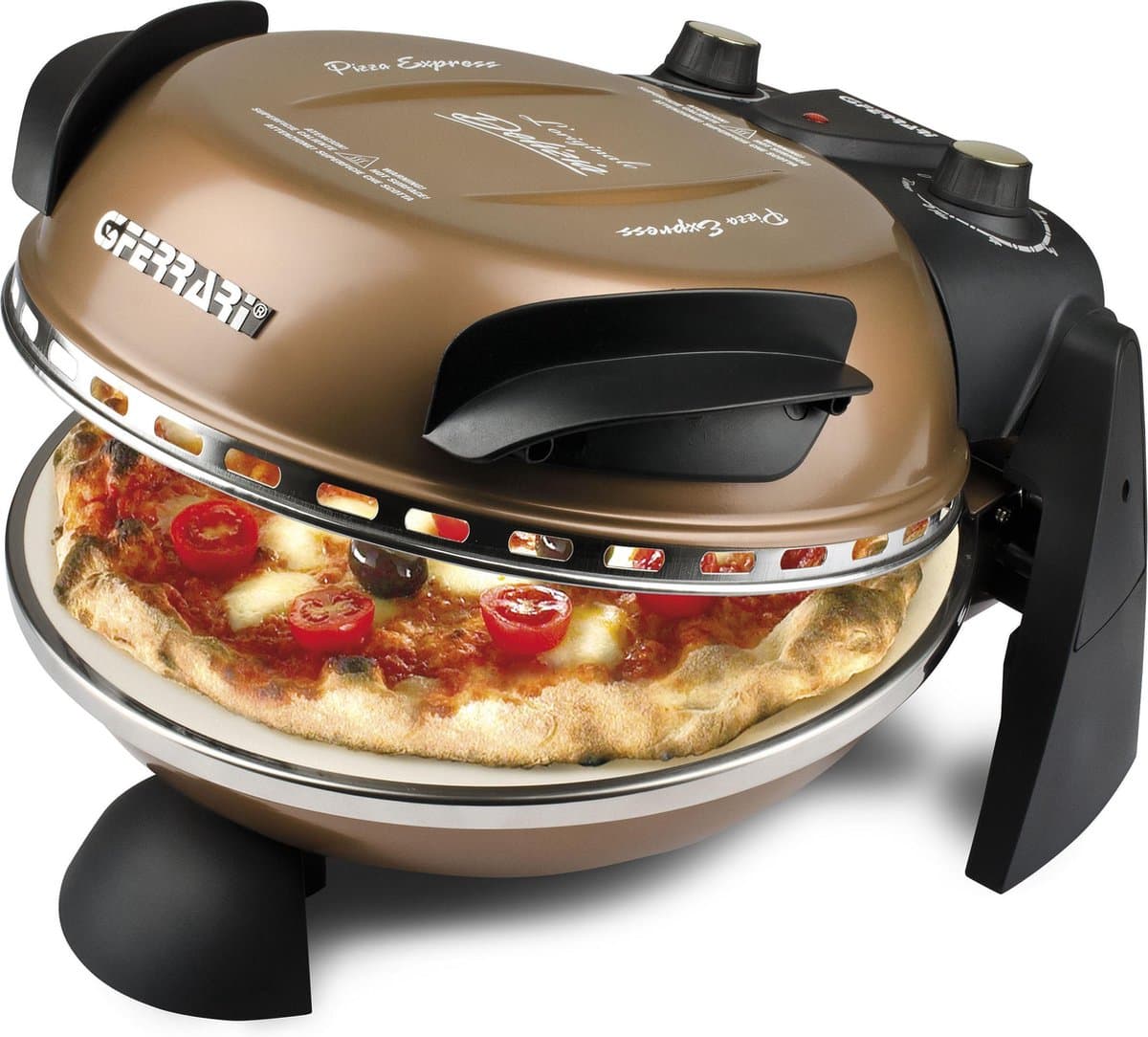 G3 Ferrari Delizia Pizza Oven – Elektrische Pizzaoven – Met Pizzasteen – Compact Tafelmodel – Koper