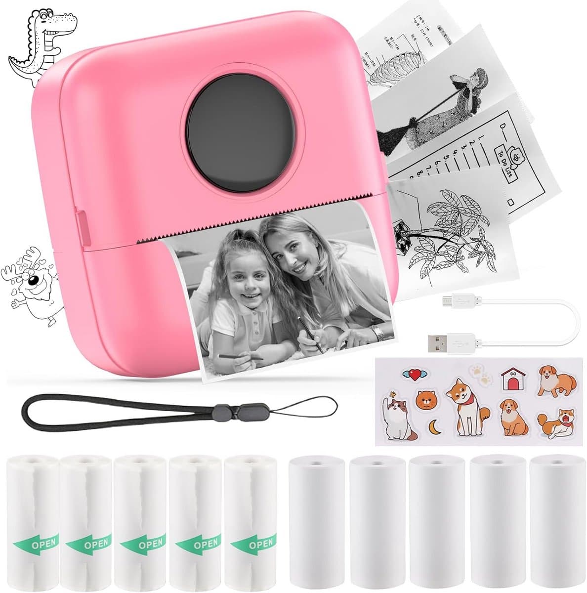 Draagbare Mini-printer voor Labels en Foto's met Thermisch Papier