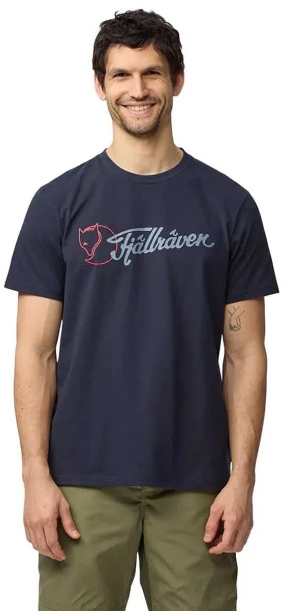 Fjällräven Archive Logo T-shirt Met Korte Mouwen Blauw S Man