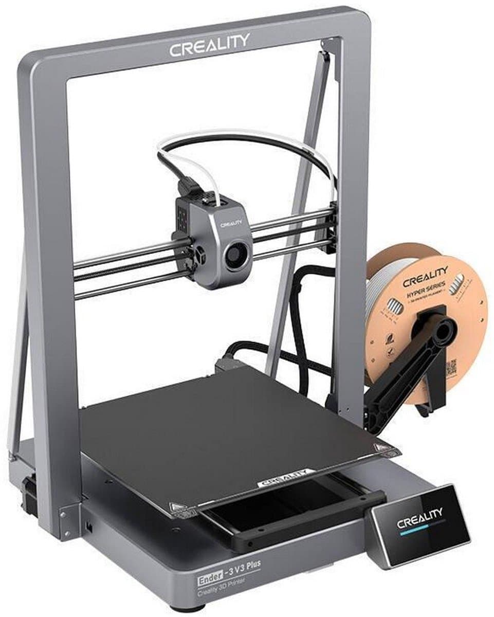 Creality Ender-3 V3 Plus 3D-printer, CoreXZ voor 600 mm/s snelheid, Y-as dubbele motoren en steunstangen, snel verwisselbare tri-metalen mondstuk, dubbele koelventilatoren, 300x300x330mm - EU-stekker