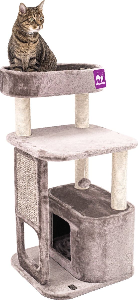 Petrebels Little Rock 99 katten krabpaal - Cappuccino - 99 cm - stabiel