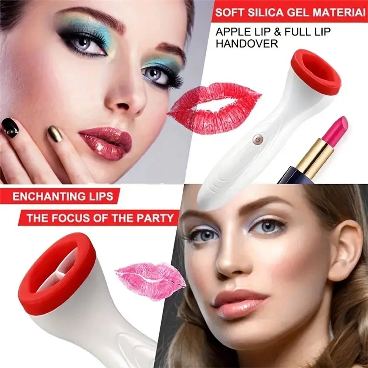 Lip Plumper - Vollere Lippen - Met Mondtrainer voor Stevige Lippen & Gezichtsspieren - Lippen Vergroten - Lipvergroting. Pijnloos en zonder chemie.