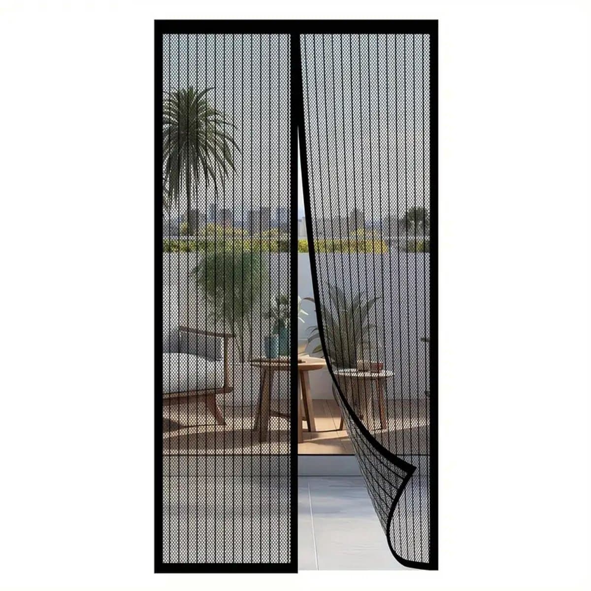 ForDig Vliegengordijn 90x210 cm - Glasvezel A-kwaliteit - Luxe Deurhor Magnetisch - Horgordijn – Vliegengordijn – Hordeur - Zwart