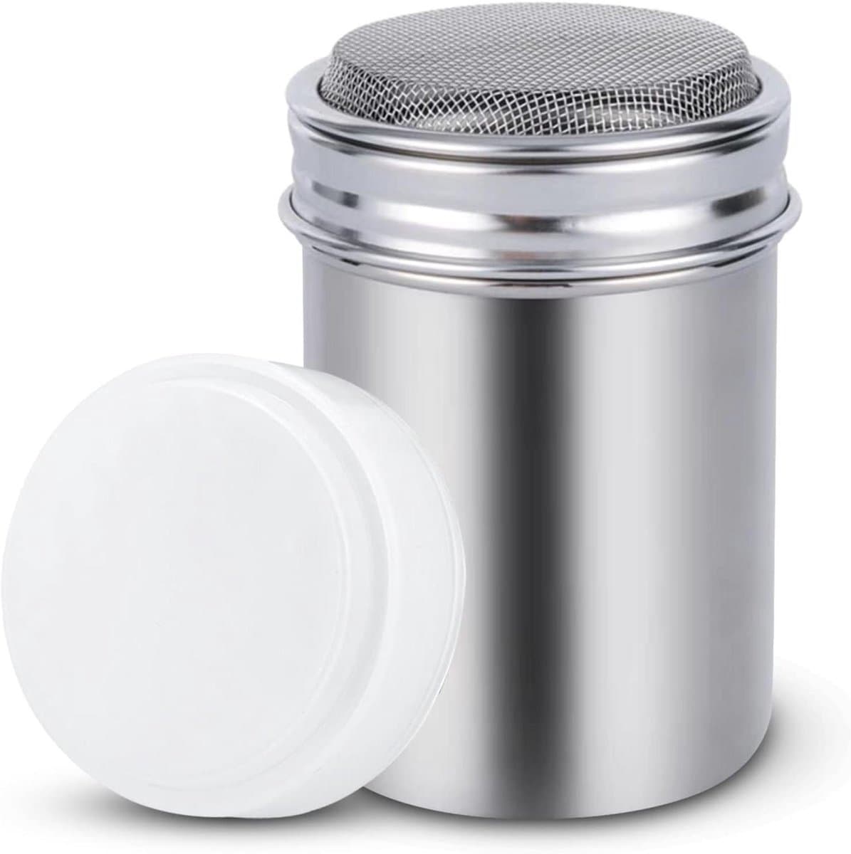 Peper- en zoutstrooier voor Cacao, Koffie, Peper - Roestvrij Staal Kruidenpotjes met Fijn-Mesh en Deksel - Ideaal voor Spice Barbecue - Formaat 2.2 * 3.1in(S)