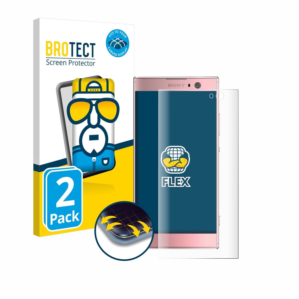 BROTECT - Screenprotector voor Sony Xperia XA2 / XA2 Dual - Folie Beschermfolie transparant volledig dekking - 2 Stuks