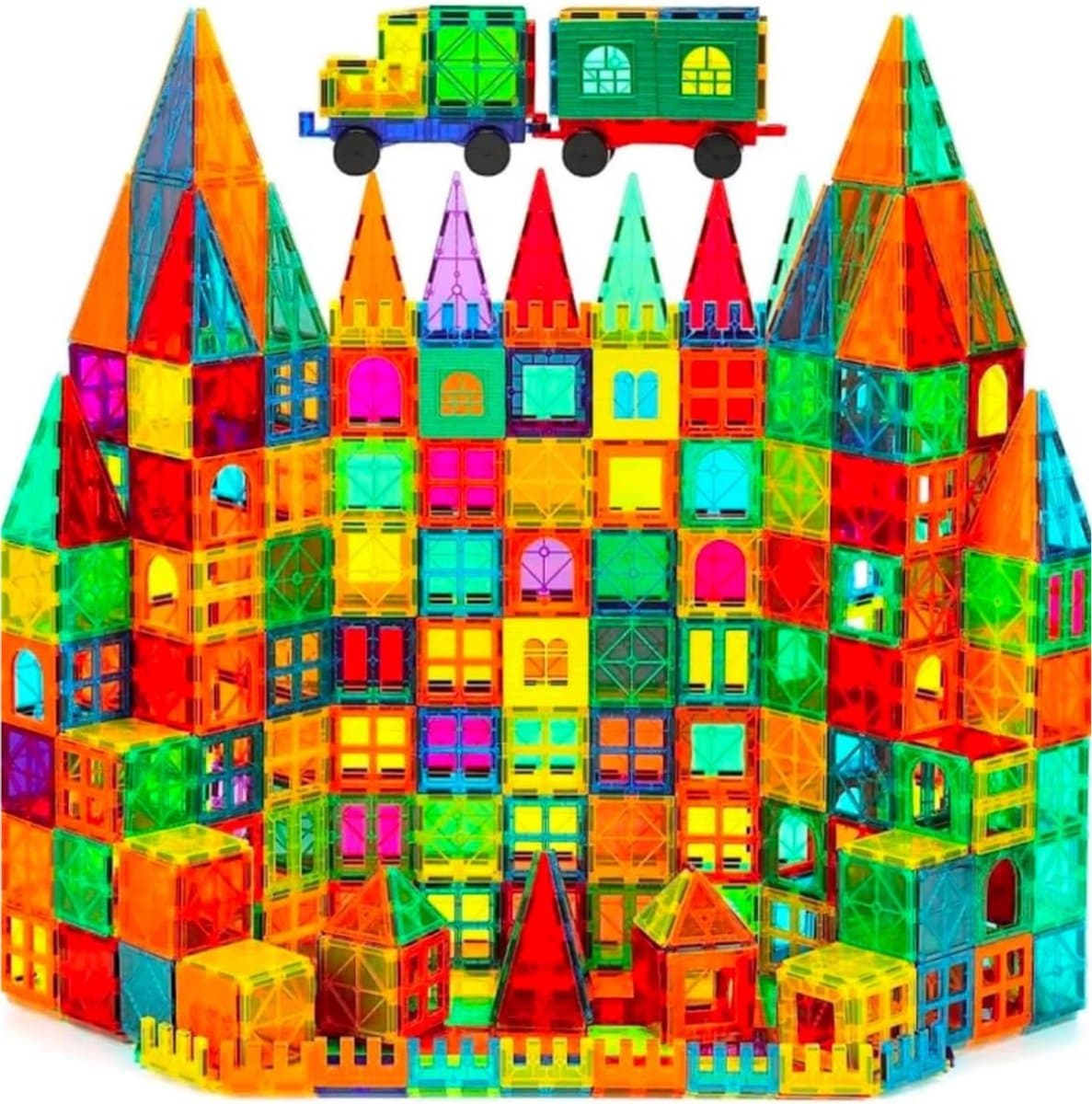 AMA® Magnetische Bouwstenen - Magnetische Huisjes - Magnetische Huizen - 100 Blokken - Plastic