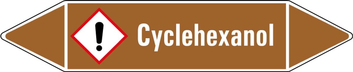 Cyclehexanol leidingmarkering op vel 252 x 52 mm - 3 per vel