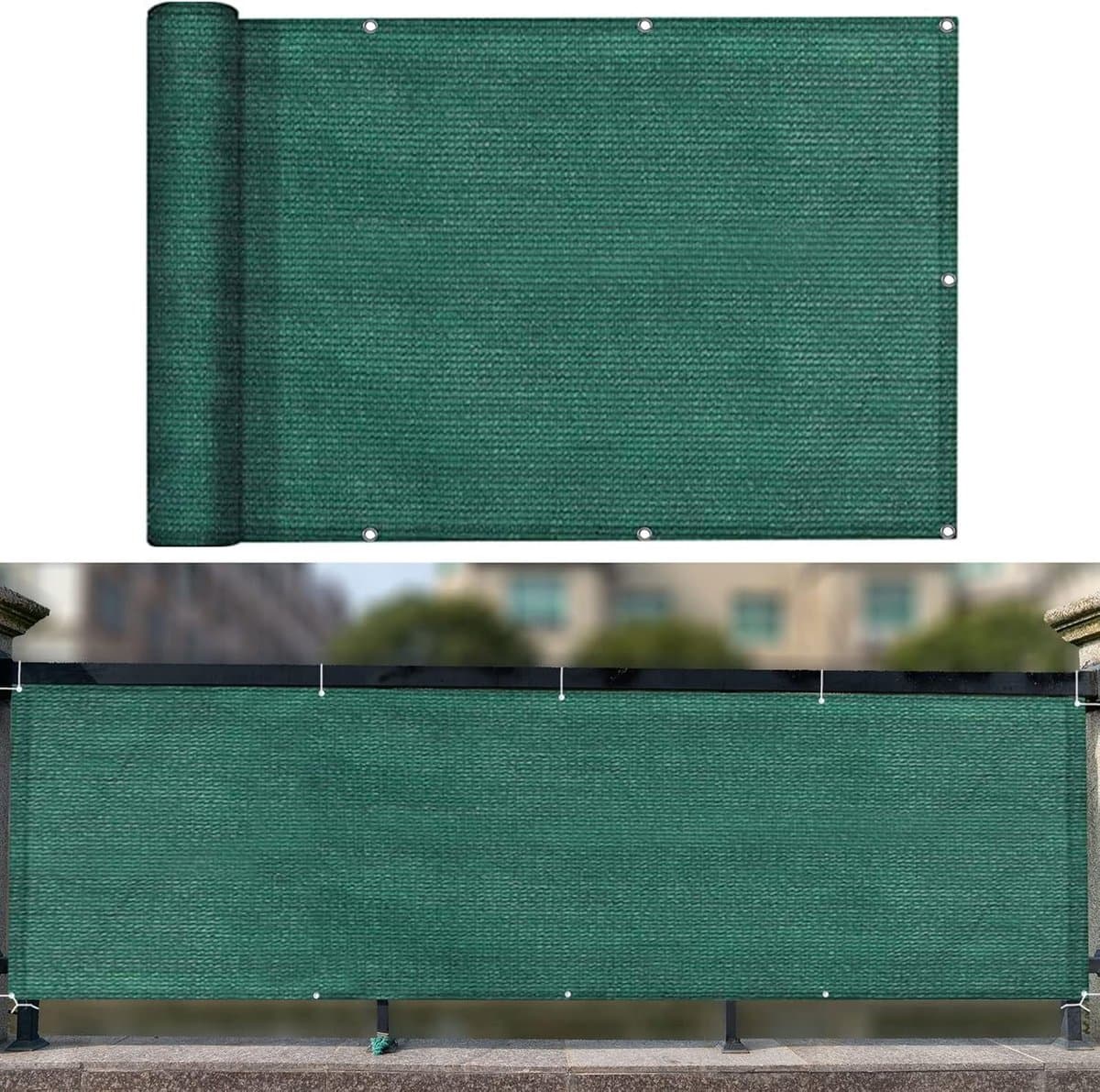 Inkijkbescherming Balkon - Windscherm Tuin - Privacy Creëren - UV-Bescherming 90% - 60 x 1000 cm - Groen