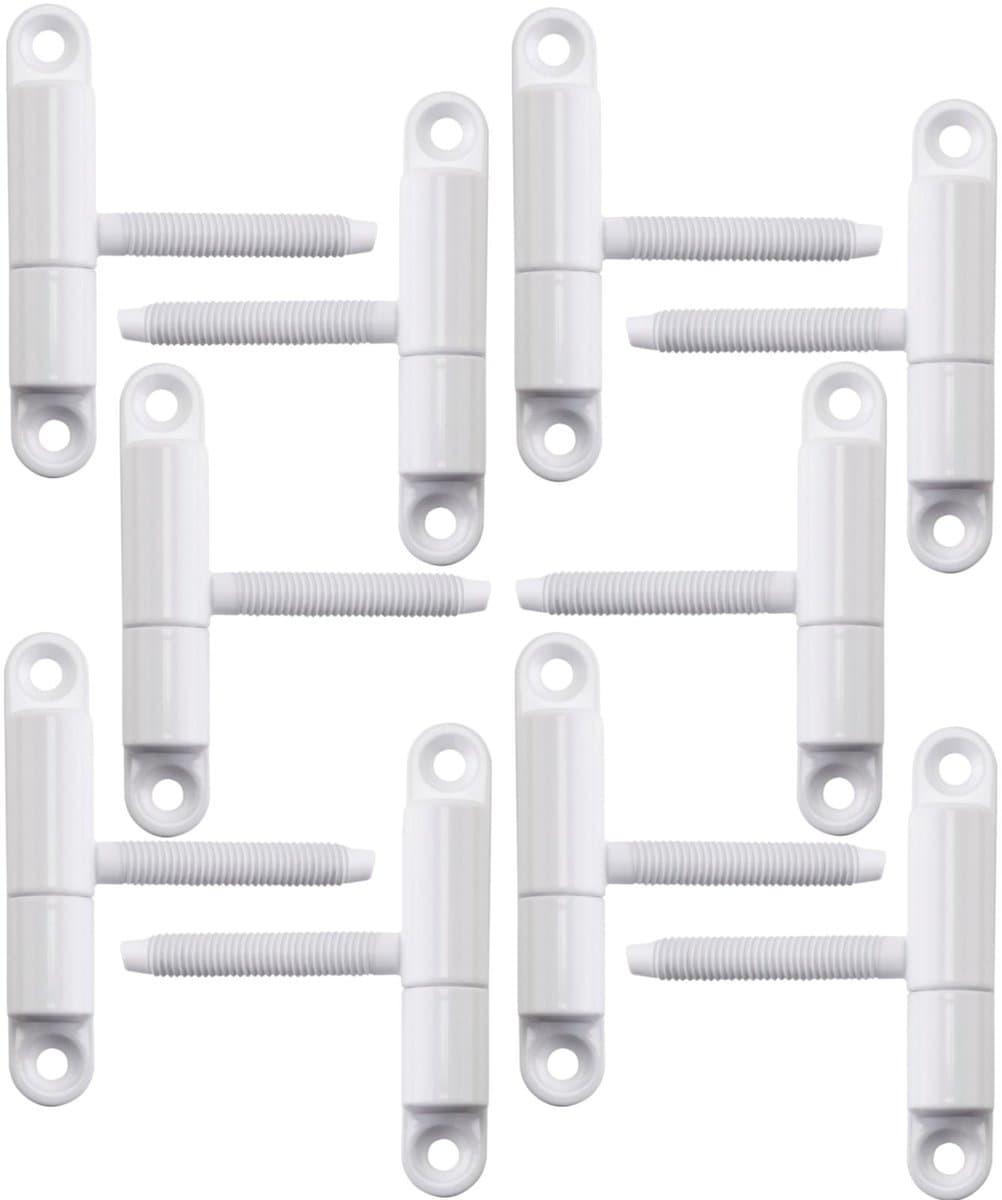 SOTECH 10s Deurscharnieren Inboorscharnier 15 x 83 mm met stift M8 x 47 mm Opschroefscharnier Scharnier voor binnendeuren om vast te schroeven/boren (wit staal)