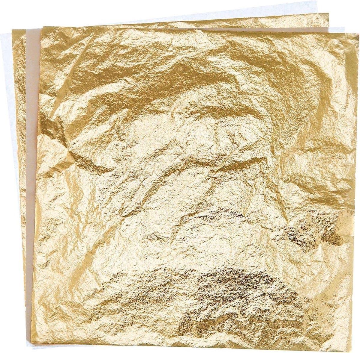 100X Bladmetaal Goud - Imitatie Bladgoud - Slagmetaal in Goudkleur - Metaalfolie - Grote Vellen - 16x16cm - 100 Stuks