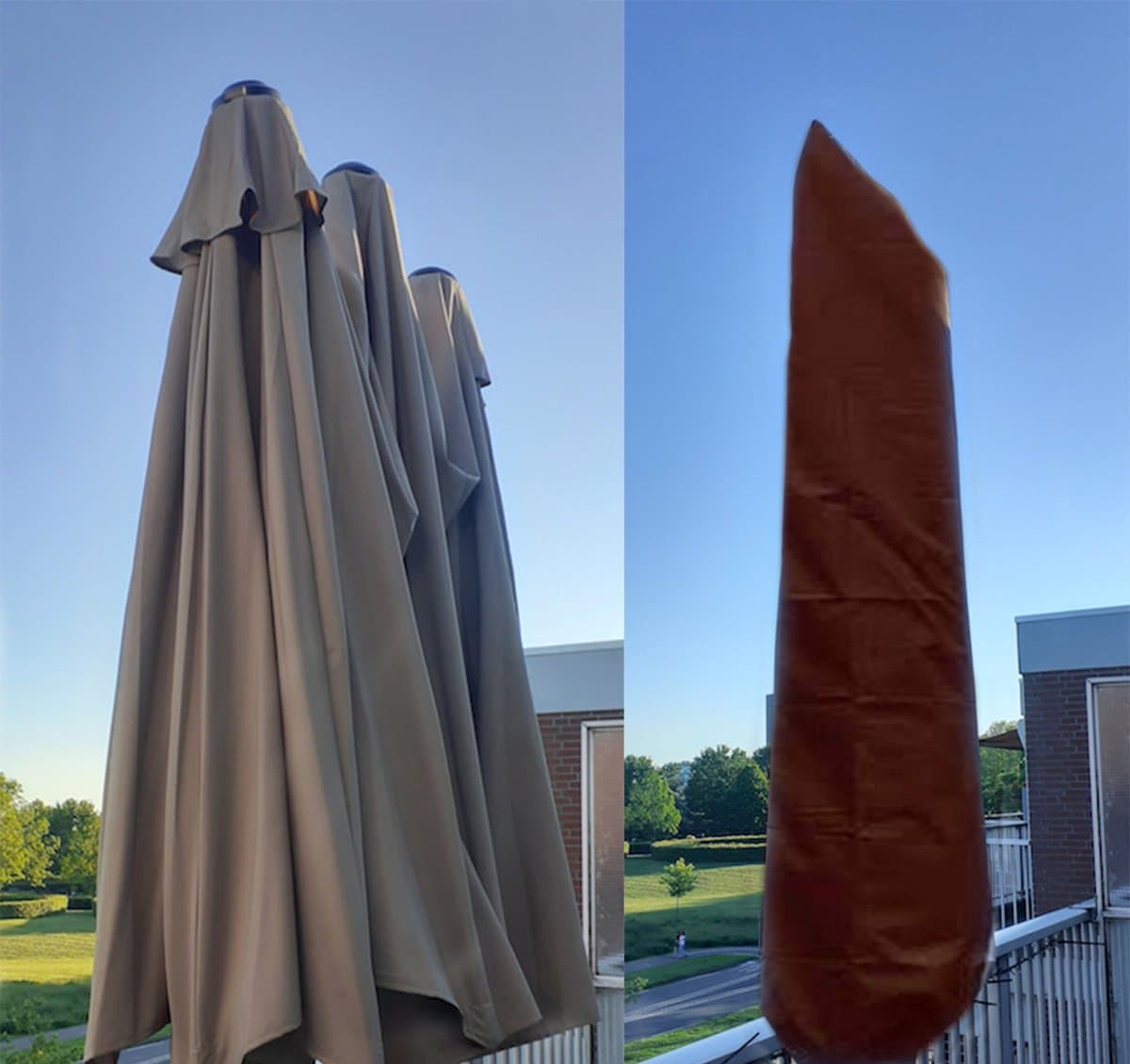 Parasolhoes voor Dubbele Parasol - Zwart - 250x55x60 cm - 3 Koppige parasolhoes - RED Label