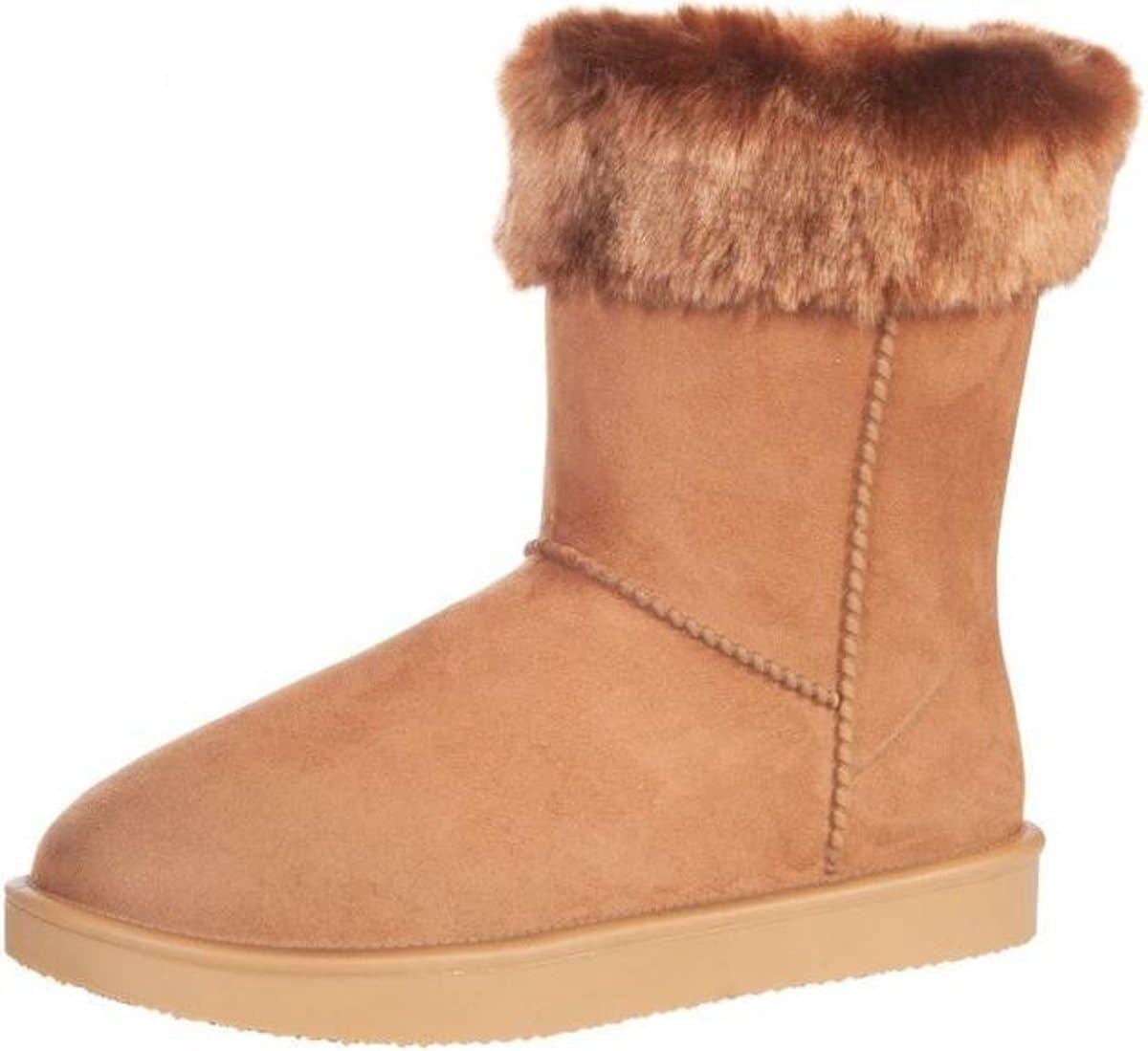 allweatherlaars Davos Fur waterproof (met bontrandje) camel maat 40