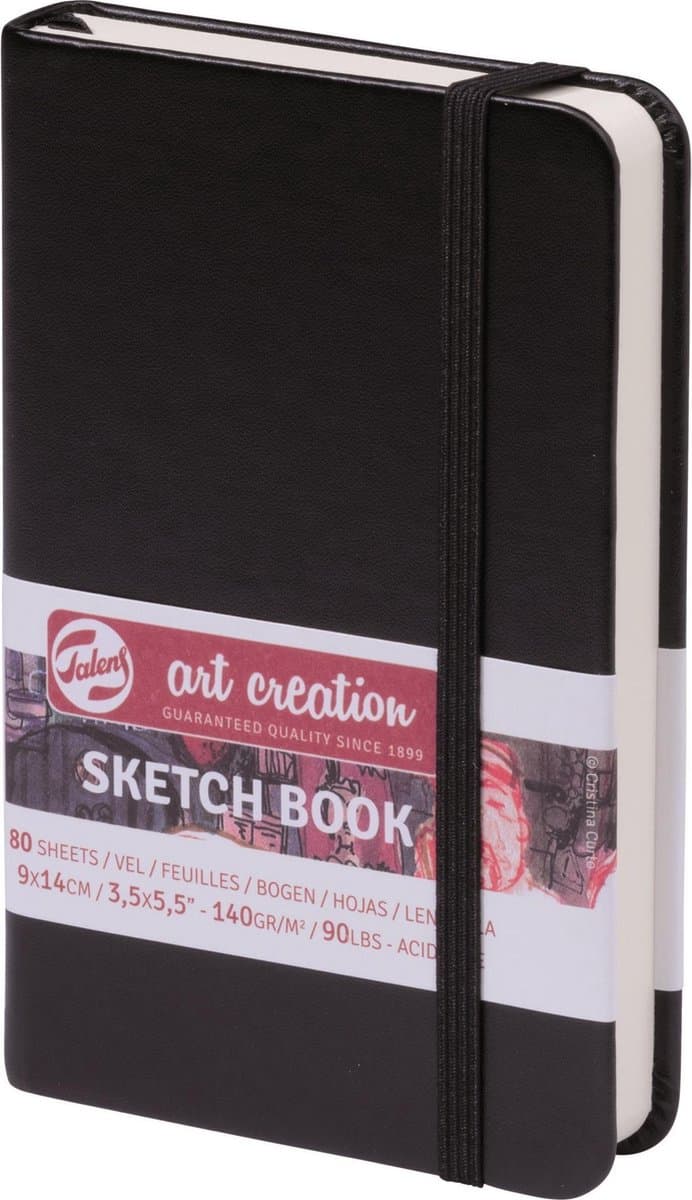 Schetsboek - Zwart - 9x14cm - 140grams - Art Creation