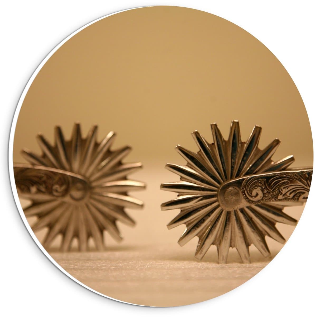 Forex Wandcirkel - Western Spoortjes - 20x20cm Foto op Wandcirkel (met ophangsysteem)