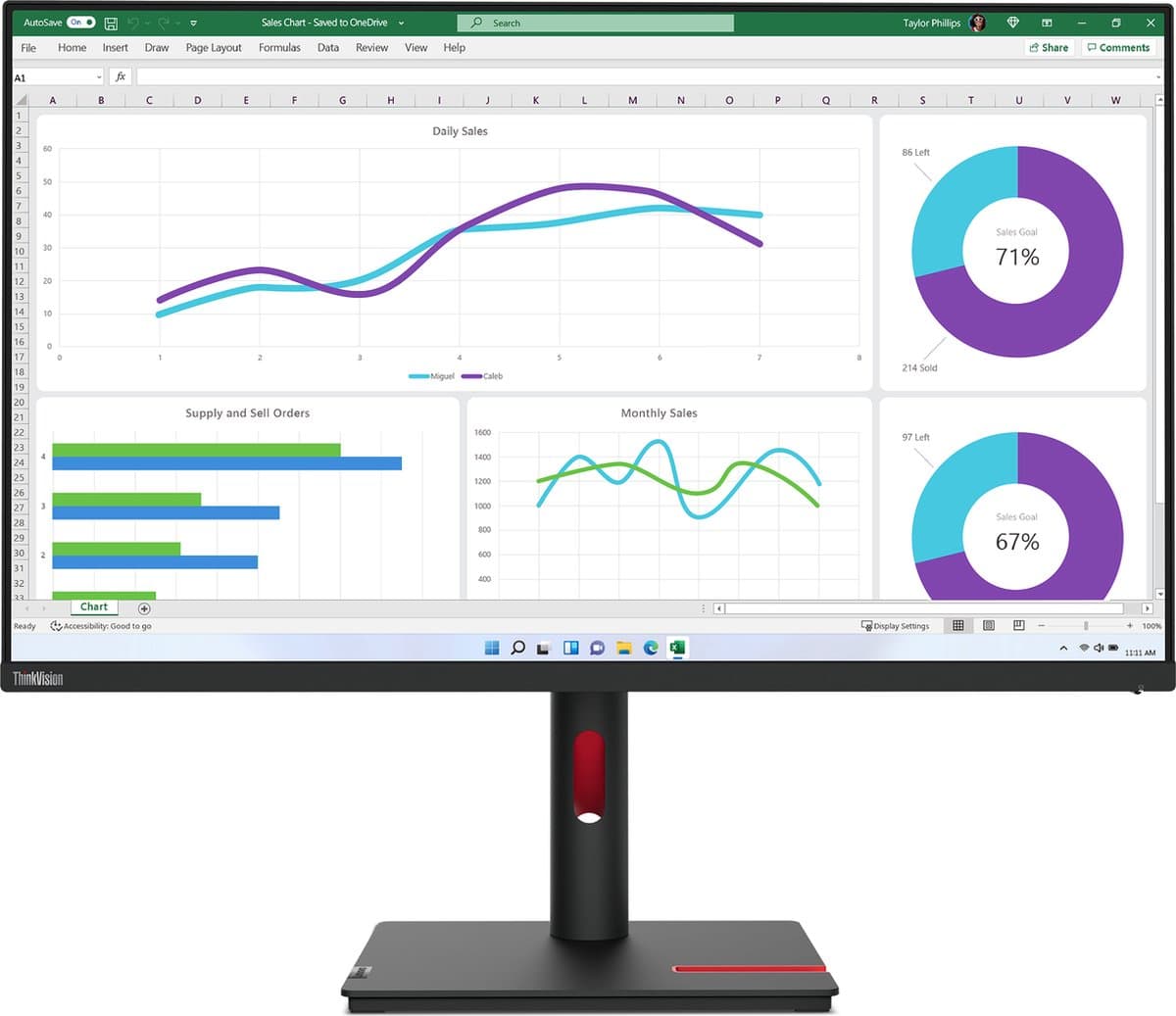 Lenovo ThinkVision T32h-30 LED display 80 cm (31,5") 2560 x 1440 pixels Quad HD zwart