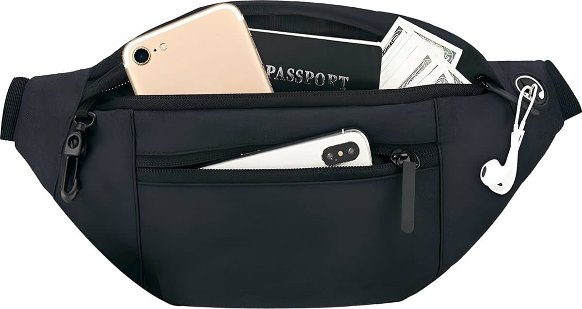 Somstyle Heuptas - Buideltasje Geschikt Voor Festivals, Reizen, Sporten & Wandelen - Moneybelt - Dames & Heren - Zwart