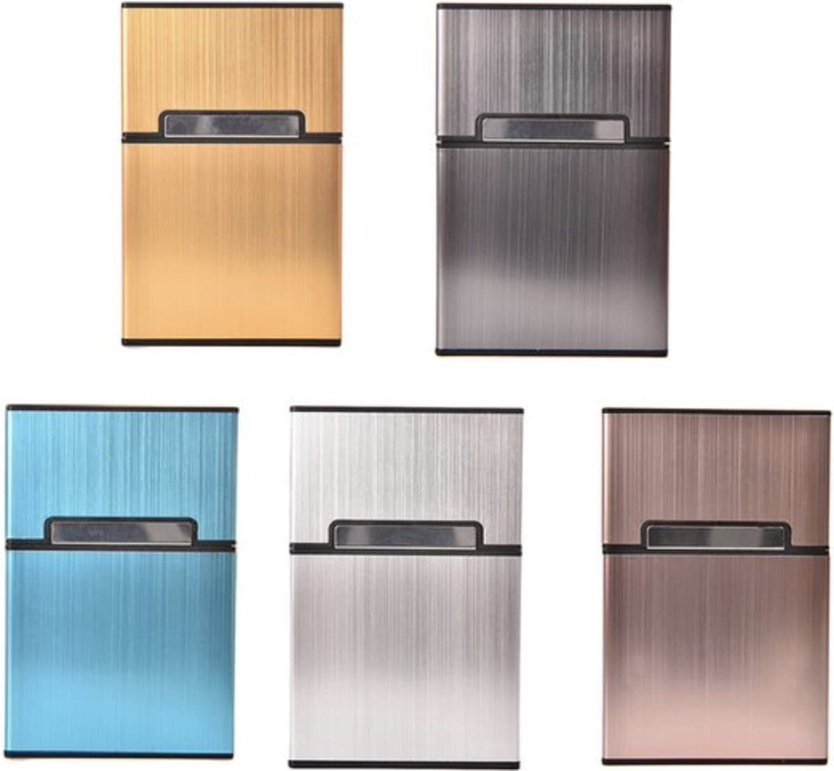 Knaak Sigaretten Doosje - Goudkleurig Aluminium Sigarettenhouder - Stevig & Weerbestendig Luxe Hoesje