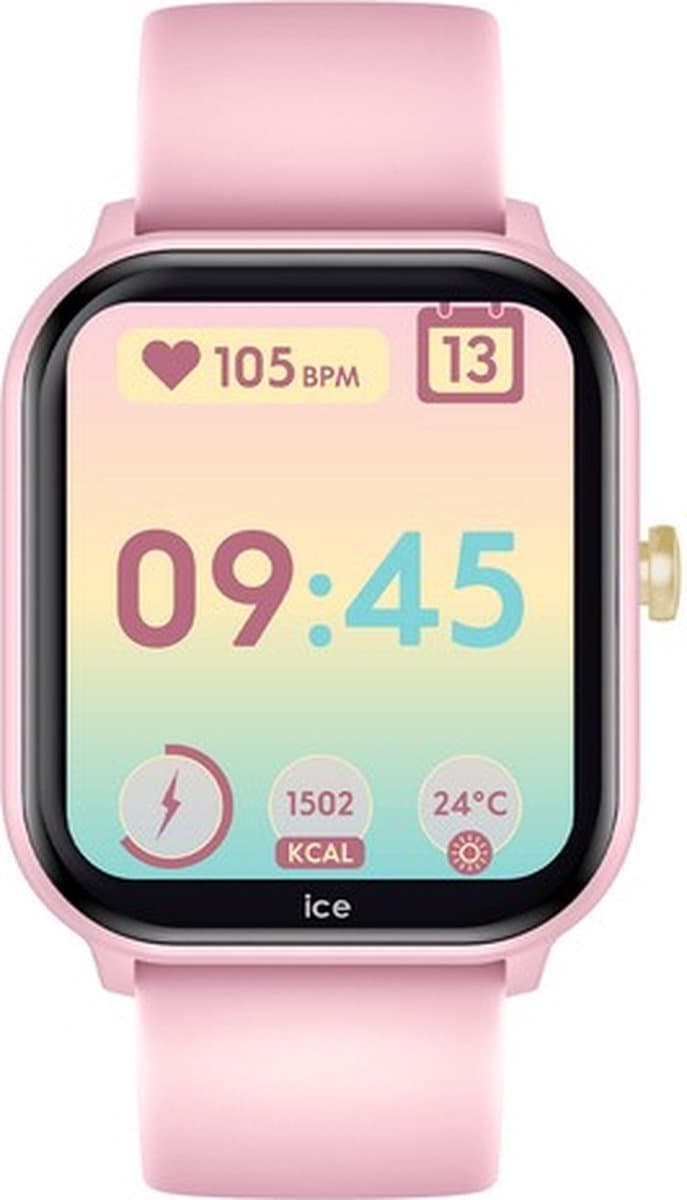 Ice Watch Ice Smart Junior 2.0 - Kindersmartwatch - Siliconen - Licht Roze - Ø 38 mm