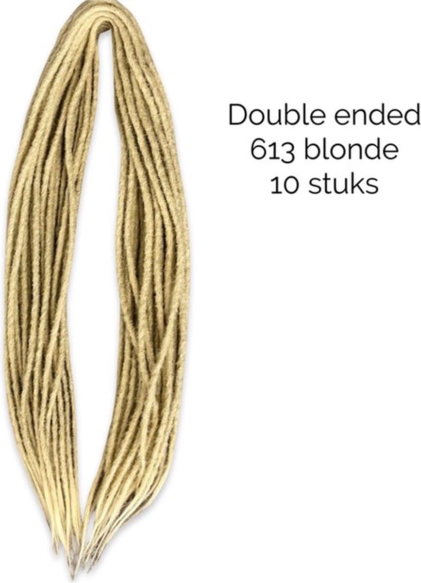 DE dreadlocks 613 blonde 10 stuks - Gehaakte dreadlocks - Dreadlocks double ended - Dreadlock extensions - Hair extensions - Dreadlock beads - Dreadlocks blond