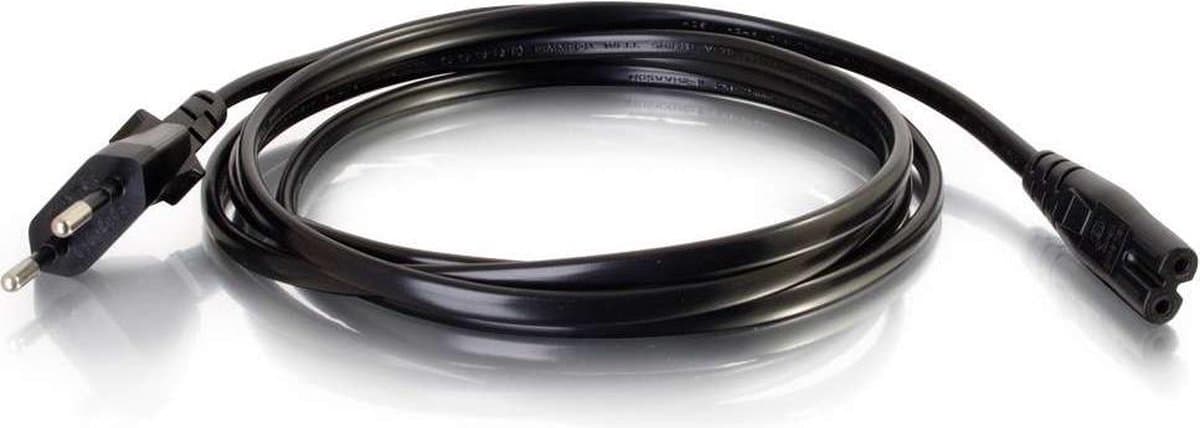 C2G Non-Polarised Power Cord - Voedingskabel - Iec 60320 C7 Naar Cee 7/7 (M) - 250 V Wisselstroom V - 3 M - Gevormd - Zwart - Europa