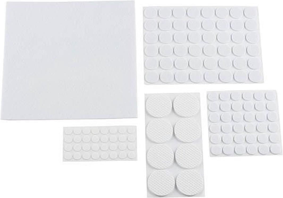 Kinzo Meubelvilt - 375x stuks - zelfklevend - anti-kras viltjes voor meubels - wit