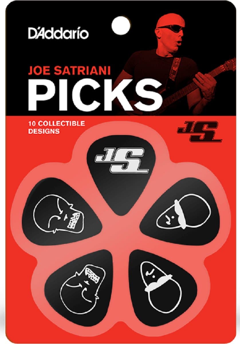 D'Addario 1CBK4-10JS Joe Satriani plectrums zwart medium (10 st)